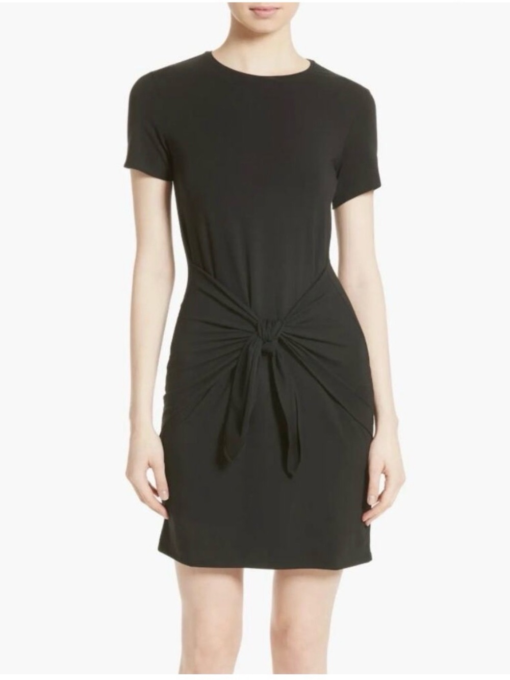 Theory Dukui Rubric Tie-Front Dress, black, size small